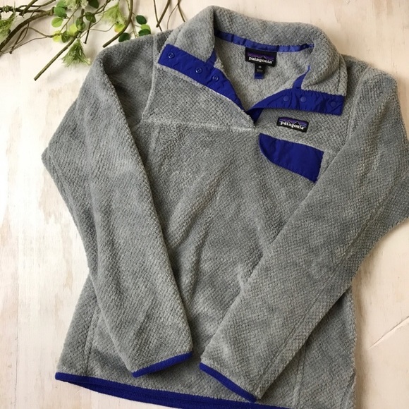 Patagonia Jackets & Blazers - Patagonia Gray and Blue Snap T Popover extra small